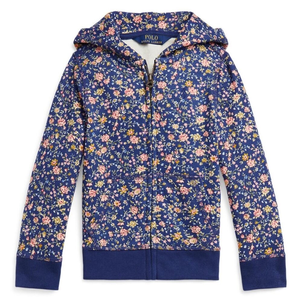 NWT Polo Ralph Lauren Toddler and Little Girls Floral Fleece Full-Zip Hoodie 5